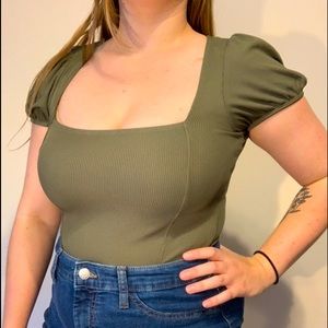 Olive green body suit